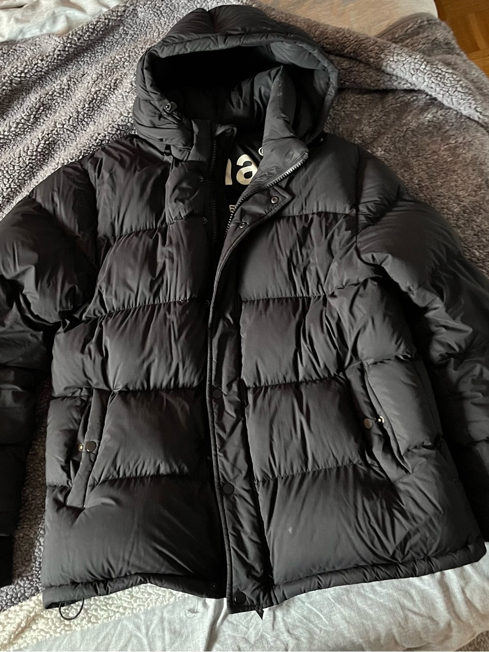 TNA Black Men's Hooded Puffer Jacket